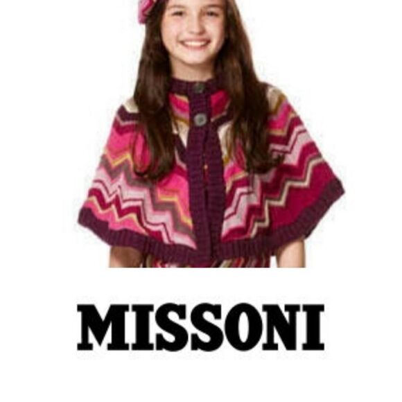 Missoni Purple Zig Zag Sweater Cape - Picture 1 of 6